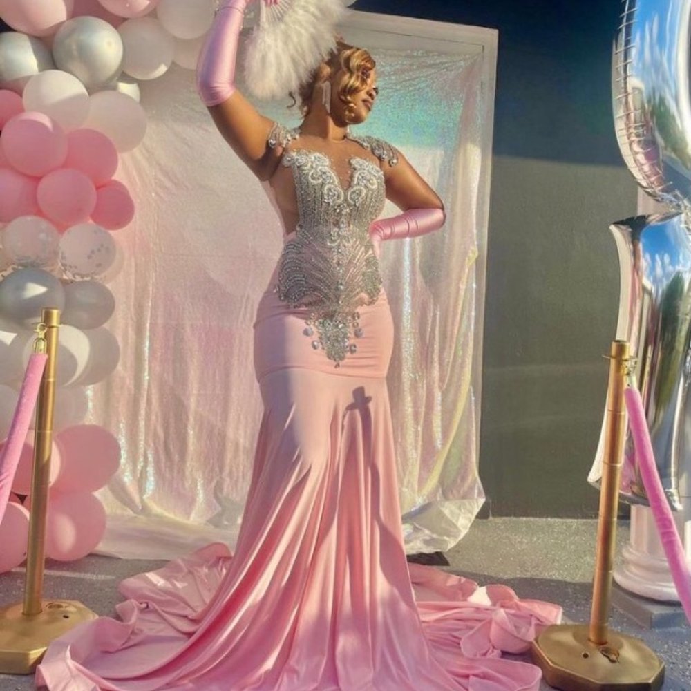 Pink  mermaid evening dress